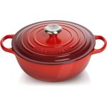Le Creuset Signature Gusseisen-Bräter mit Deckel, Ø 26 cm, La Marmite, Rund, Für alle Herdarten und Induktion geeignet, Volumen: 4,1 l, Kirschrot