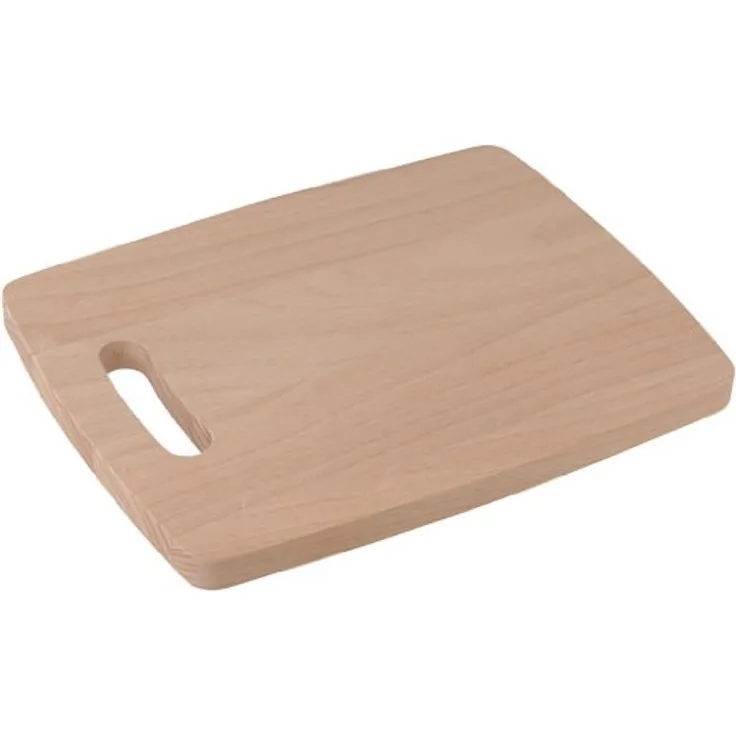 Fackelmann Essbrett, Küchenbrett aus gedämpftem Buchenholz, Frühstücksbrettchen mit Saftrille (Farbe: Braun), Menge: 1 Stück