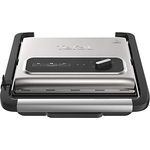 Tefal Kontaktgrill Inicio Adjust GC242D [Elektrogrill - Sandwichtoaster für Panini, Toasts, Steak und mehr, regelbarer Thermostat mit 3 Stufen, antihaftbeschichtete Grillplatten, 2000W, platzsparend]