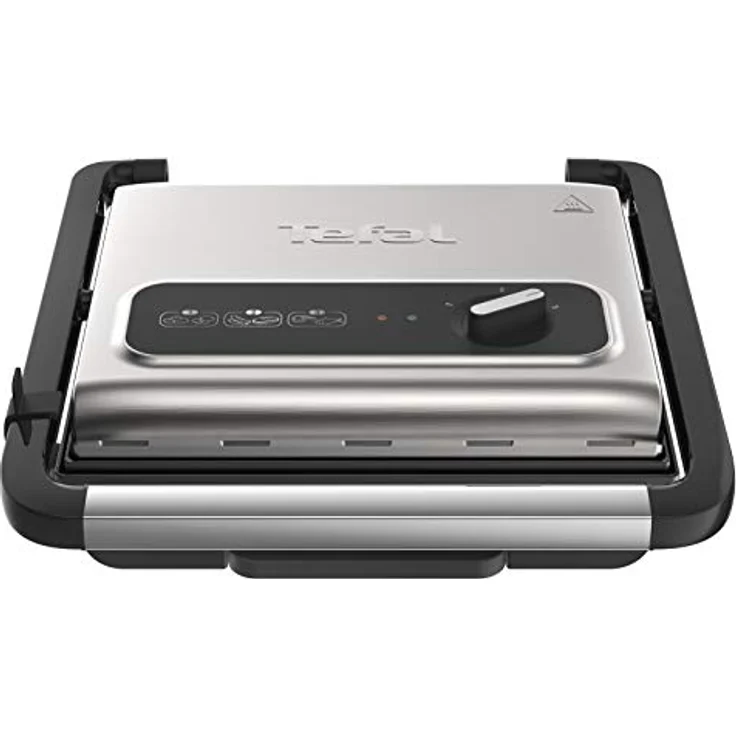 Tefal Kontaktgrill Inicio Adjust GC242D [Elektrogrill - Sandwichtoaster für Panini, Toasts, Steak und mehr, regelbarer Thermostat mit 3 Stufen, antihaftbeschichtete Grillplatten, 2000W, platzsparend] – Bild 1