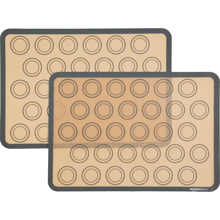 AmazonBasics Backmatte für Macarons aus Silikon, 2 Stück