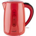 Korona 20132 Wasserkocher mit 1,7 Liter Fassungsvermögen in rot - Leistungsstarker Kocher mit einer 360° Basisstation