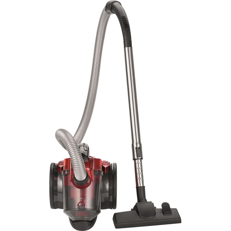 Clatronic BS 1308 Eco-Cyclon Twin-Spin Bodenstaubsauger, beutellose Filtertechnik, Hoch-Effizienz-Partikel-Luftfilter, Metall-Teleskoprohr rot – Bild 1