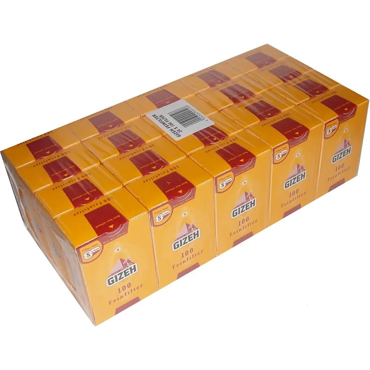 Gizeh Feinfilter-8 mm Durchmesser-15 mm Länge-20 Beutel a 100 Filter, orange, S