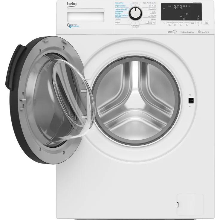 Beko WDW85141Steam1 7161549100, Waschtrockner, Energieeffizienzklasse D, Standgerät, Breite 60 cm, Geräuschemissionsklasse C, Dampffunktion – Bild 2