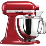 KitchenAid Artisan 5KSM175PSEER Küchenmaschine mit Direktantrieb, 300W, 4,8 L Edelstahlschüssel, inkl. 3 L polierte Schüssel, Spritzschutz, 10 Geschwindigkeiten, empire rot, Serie: 5KSM175PS