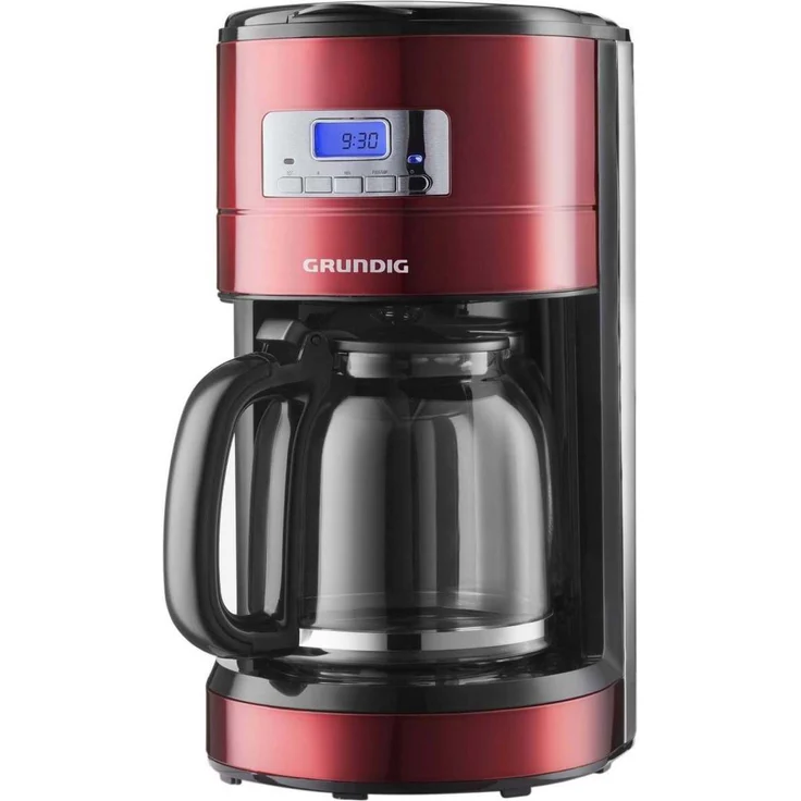 Grundig KM 6330 Kaffeemaschine Red Sense (1,8 l, Digitaluhr, programmierbare Startzeit) metallic rot – Bild 1