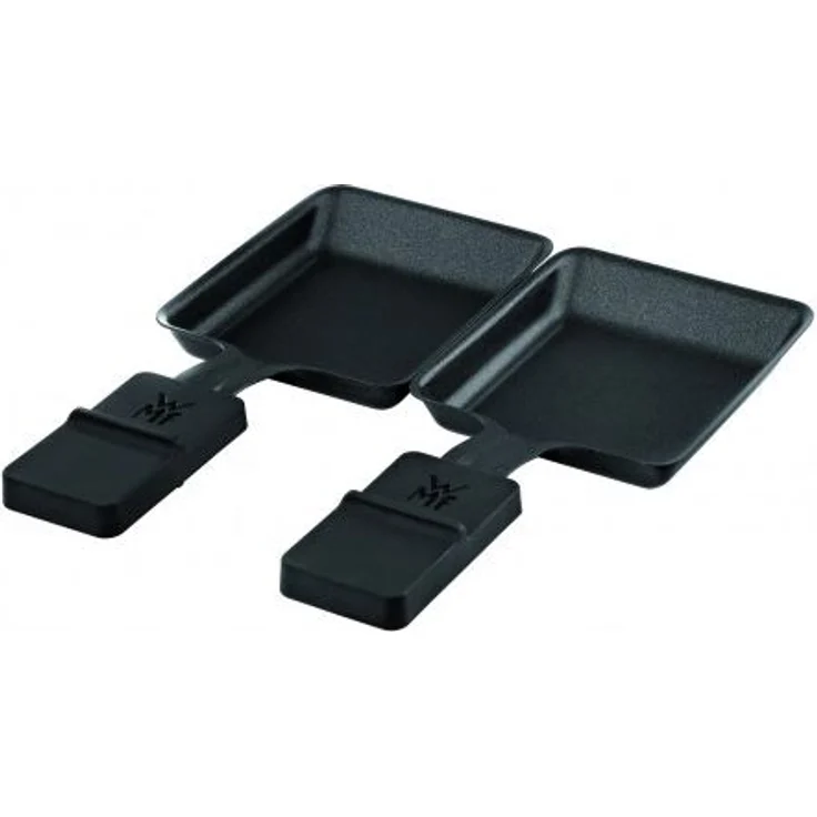 WMF Küchenminis Raclette 2 Personen, Grill, 3 Pfännchen, Schieber und Keramikschüssel für Schokoladenfondue, 370 W, edelstahl matt  – Bild 6