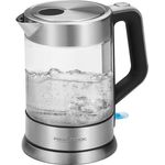 ProfiCook PC-WKS 1107 G Edelstahl-Glas-Wasserkocher, 1,5 L, 2200 W maximal, Edelstahlheizelement, Stahl, Inox