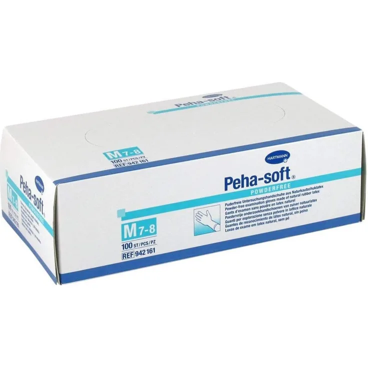 Hartmann Peha-soft Einmalhandschuh aus Latex, puderfrei, unsteril, weich, reißfest, Größe M (100 Stk.)