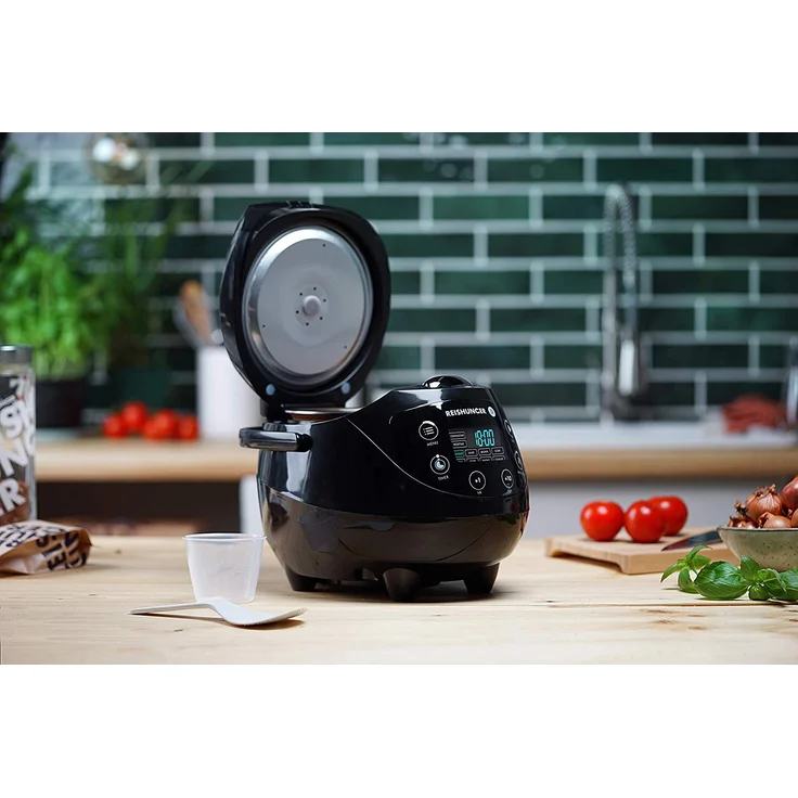 Reishunger Digitaler Mini Reiskocher 542-MDRK-B, 350W, 0,6L Fassungsvermögen, Innentopf mit Keramikbeschichtung  – Bild 3