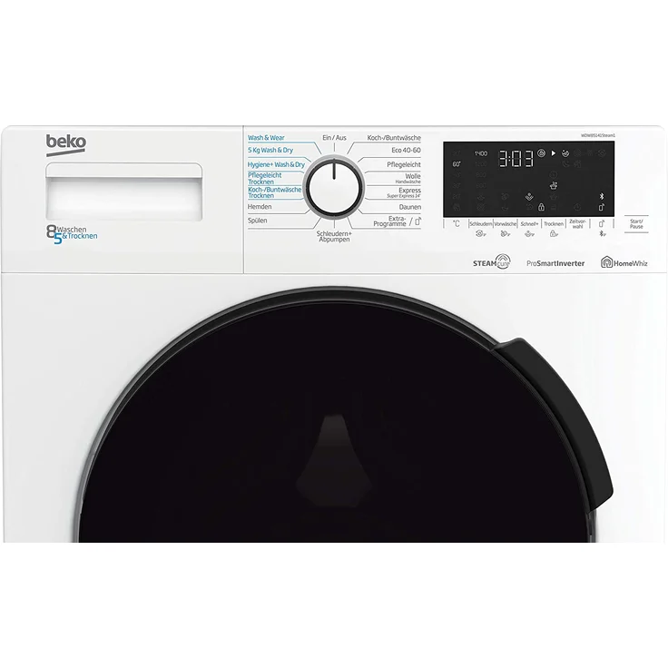 Beko WDW85141Steam1 7161549100, Waschtrockner, Energieeffizienzklasse D, Standgerät, Breite 60 cm, Geräuschemissionsklasse C, Dampffunktion – Bild 3