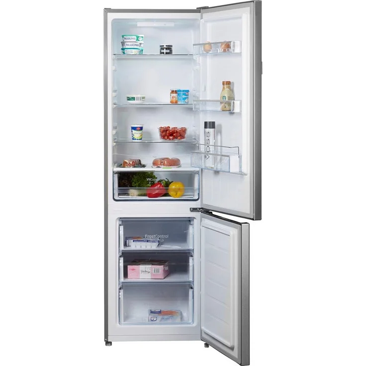 Amica KGCL 387 Kühl-Gefrierkombination, freistehend, Edelstahloptik, Schnellkühlen, LED, Breite 54 cm, Energieklasse E – Bild 2