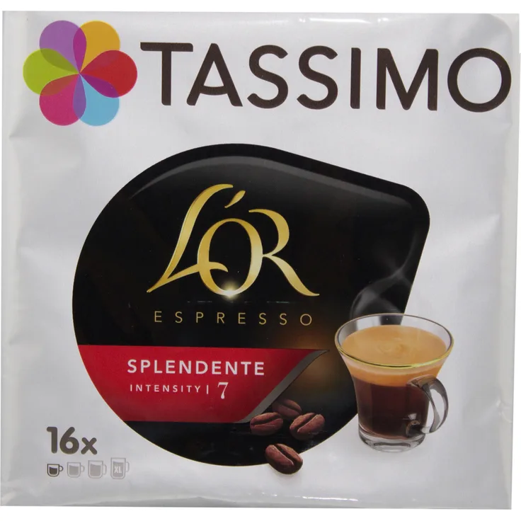 Tassimo L'Or Espresso Splendente, Kaffee, Kaffeekapsel, Gemahlener Röstkaffee, 16 T-Discs