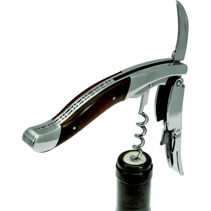 Legnoart GHEMME Grand Crue Edelstahl Sommelier Korkenzieher mit Wenge Pakkaholz-Griff, braun