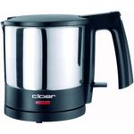 Cloer 4720 Wasserkocher - 2000 W - innen liegende Füllmengenmarkierung - Trockengeh- und Überhitzungsschutz - 1 Liter - mattierter Edelstahlbehälter