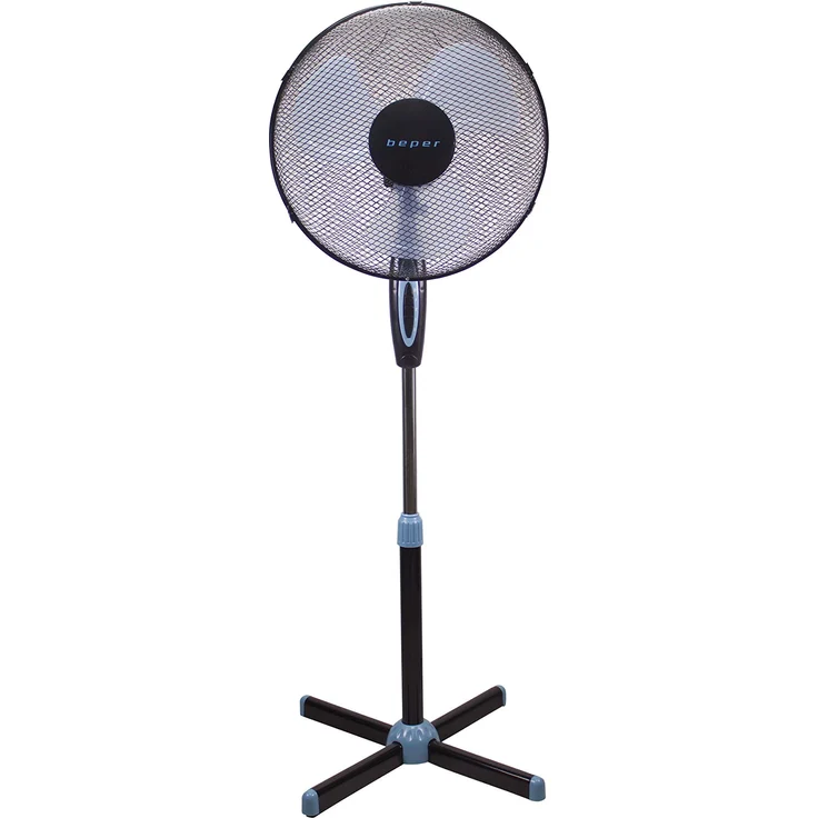 Beper P206VEN100 Standventilator, Schwarz, 3 Flügel, 3 Geschwindigkeiten, Durchmesser 40 cm, Oszillation, Black Stand Fan