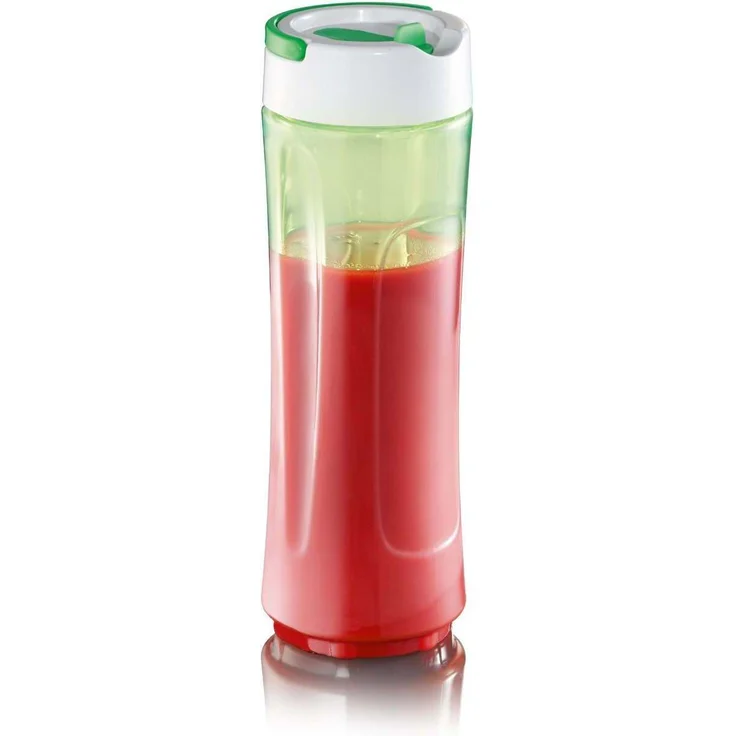 SEVERIN SM 3735 Smoothie Mix & Go (ca. 300 W, 600 ml, Inkl. 2 Trinkbehälter mit Deckel) weiß-grün  – Bild 5