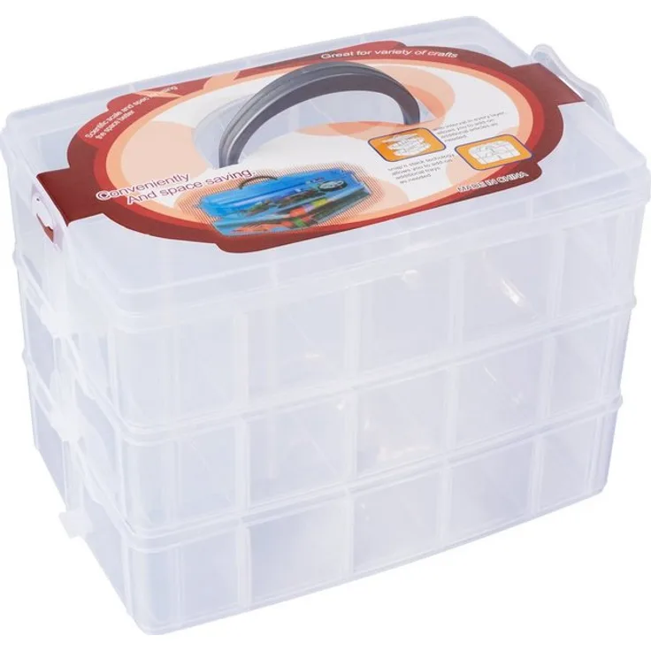 VBS Aufbewahrungsbox, Kunststoff, 4-tlg, mit Griff, 3-tlg