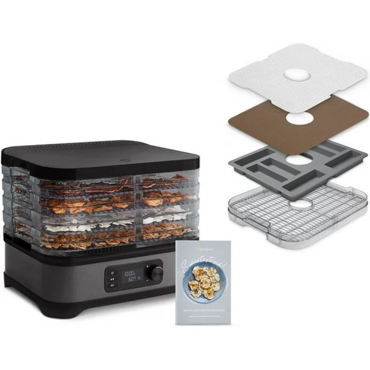 Springlane Dörrautomat Dora 400 W, Anthrazit inkl. 5 höhenverstellbare Dörrebenen & Rezeptheft – Bild 1