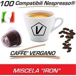 Kaffee Vergano Iron Kapseln kompatibel mit Nespresso, Kaffee, Rot, 100 Stück