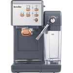 Breville PrimaLatte II Kaffee- und Espressomaschine VFC109X-01, 19 bar, für Kaffeepulver oder Pads geeignet, Integrierter automatischer Milchschäumer, schwarz-rot