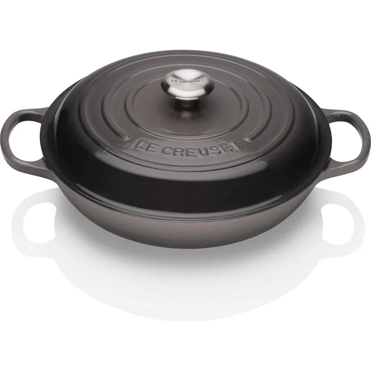 Le Creuset Signature Gusseisen Gourmet-Profitopf, Rund, Ø 30 cm, 3,2 l, Für alle Herdarten inkl. Induktion geeignet, Flint