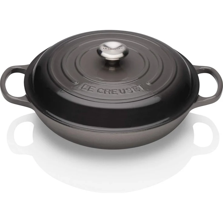 Le Creuset Signature Gusseisen Gourmet-Profitopf, Rund, Ø 30 cm, 3,2 l, Für alle Herdarten inkl. Induktion geeignet, Flint – Bild 1
