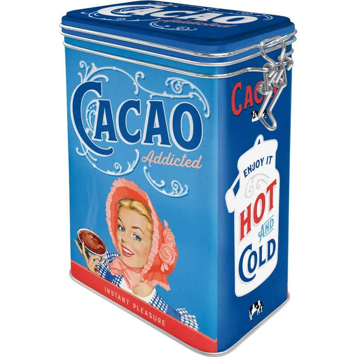 Nostalgic-Art Retro Kaffeedose - Say it 50's - Cacao Addicted, Blech-Dose mit Aromadeckel, Vintage Geschenk-Idee für Retro-Fans, 1,3 l