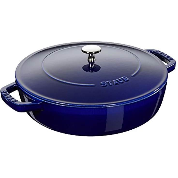 Staub Bräter mit Chistera, Induktionsgeeignet, Gusseisen, Dunkelblau, 24 cm, 1 Einheiten – Bild 1