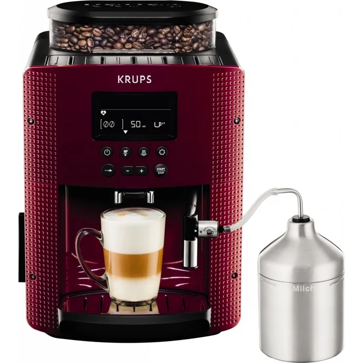 Krups EA816570 Kaffeemaschinen, Espresseria Automatic Display, rot, mit Milchsystem – Bild 1