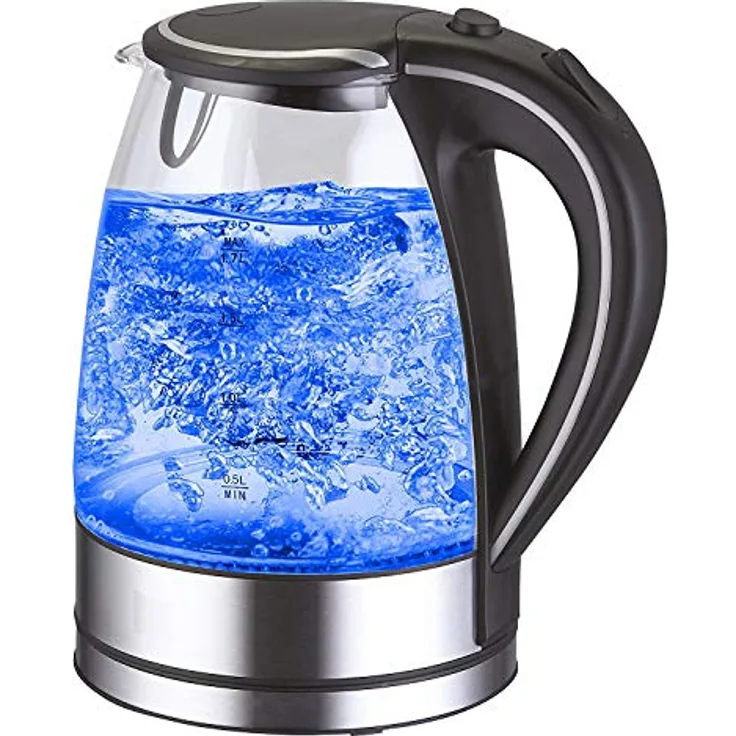 Camry CR-1239 Glas Edelstahl Wasserkocher, 1,7L Volumen, Trockengeschutz
