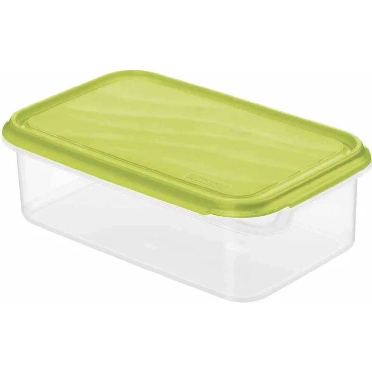 Rotho Rondo Frischhaltedose 1,5l mit Deckel, Kunststoff PP BPA-frei, transparent-grün, 1,5l 24,0 x 16,0 x 7,5 cm