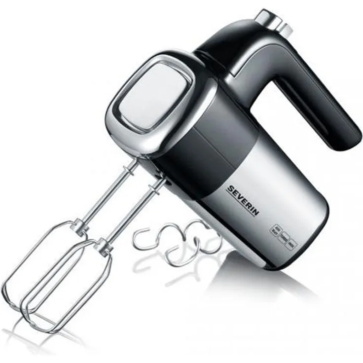 SEVERIN Handmixer mit Spiralkabel, ca. 400 W, HM 3822, Edelstahl-Schwarz