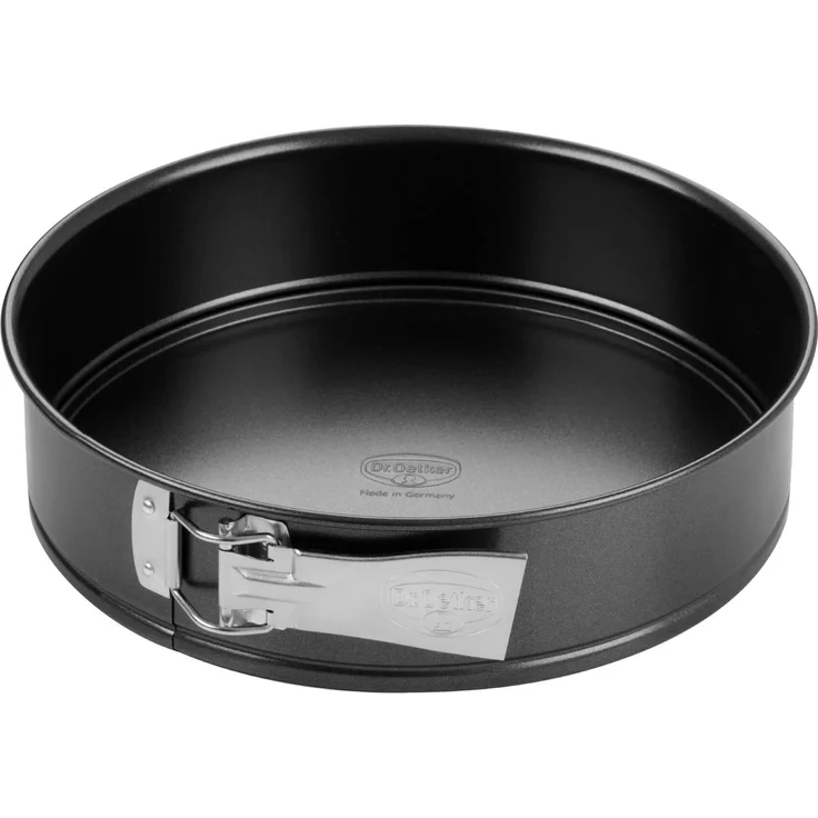 Dr. Oetker Springform Ø 24 cm, Kuchenform mit Flachboden, runde Backform aus Stahl mit Antihaftbeschichtung (Farbe: schwarz), Menge: 1 Stück – Bild 2