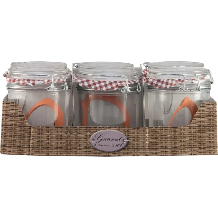 BSCA 582726 Einmachglas, 500 ml, transparent, 6 Stück