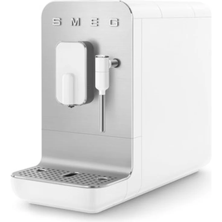 Smeg BCC02WHMEU Kaffeevollautomat 50s Style, 1,4 l Wassertank, mit integriertem Mahlwerk und Milchaufschäumdüse, weiß – Bild 1