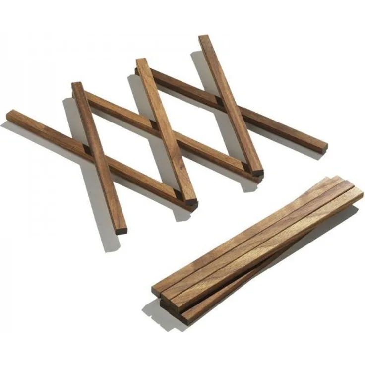 side by side Untersetzer S Nussbaumholz geölt Ziehharmonika bis 30cm breit platzsparend dekorativ