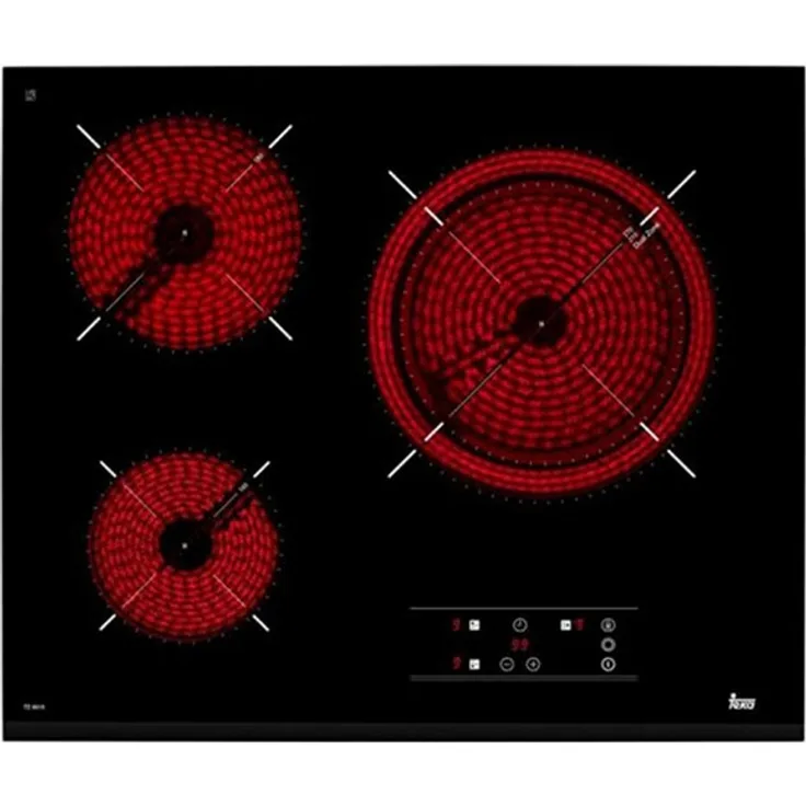 Platte aus Glaskeramik Teka 219213 5400W 60 cm Schwarz, Kochplatte, Betriebsart elektrisch
