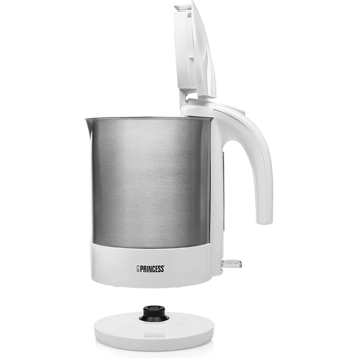 Princess 236038  Edelstahl Wasserkocher mit Kontrollleuchte, verdecktes Heizelement, für Links- und Rechtshänder, 2200 Watt, 1,7L Fassungsvermögen, weiß – Bild 5