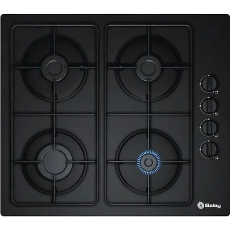platte Balay 3ETG464MB 60 cm Schwarz Kristall (4 herde), Kochplatte, Betriebsart Gas