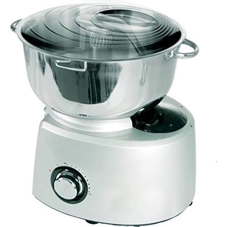 Syntrox Germany XXL 5,8 Liter Edelstahl Silber Food Processor Küchenmaschine mit tollem Zubehör