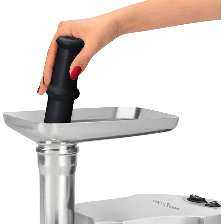 ProfiCook PC-FW 1172 Fleischwolf inkl. 3 Metall-Lochscheiben, Kebbe-und Wurstfülleraufsatz, Profi-Metallgetriebe, Vor-und Rücklauffunktion, massives Alu-Druckguss-Gehäuse, 1800 Watt, Silber – Bild 2