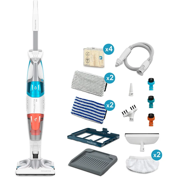 Rowenta RY8544 Clean & Steam Multi Dampfstaubsauger (2-in-1 Staubsaugen und hygienisch Dampfreinigen, 1700 Watt, Wassertankkapazität: 0,4 Liter, Staubkontainerkapazität: 0,5 Liter) weiß – Bild 1