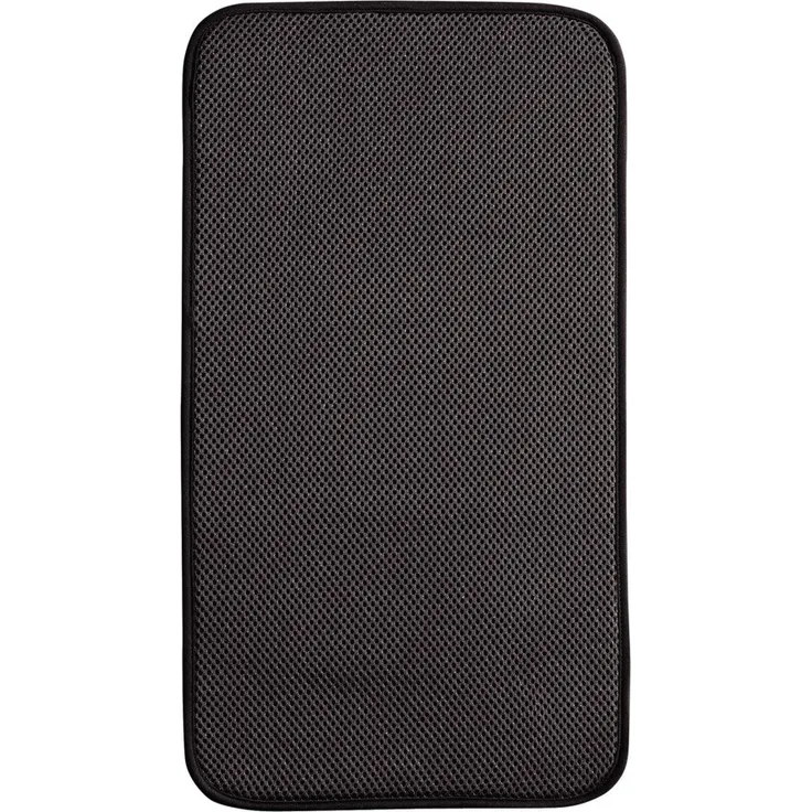 iDesign iDry Abtropfmatte klein, dünne Spülbeckenmatte aus Polyester zum schnellen Trocknen von Geschirr, schwarz-weiß