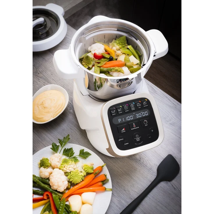 Krups Prep&Cook HP5031 Multifunktions-Küchenmaschine (1,550 Watt, bis zu 12.000 U-min, mit Kochfunktion) weiß-edelstahl - Preisvergleich – Bild 7