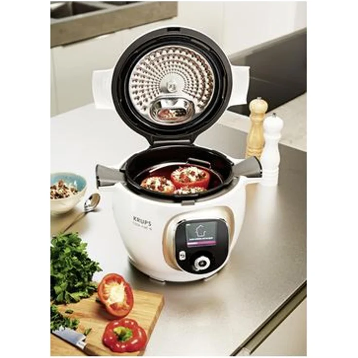 Krups CZ7101 Cook4Me+ Multikocher, 1200 Watt, elektrischer Schnellkochtopf, Garen unter Druck für schnelle und frische Gerichte, 6 Liter Fassungsvermögen, weiß-grau – Bild 11