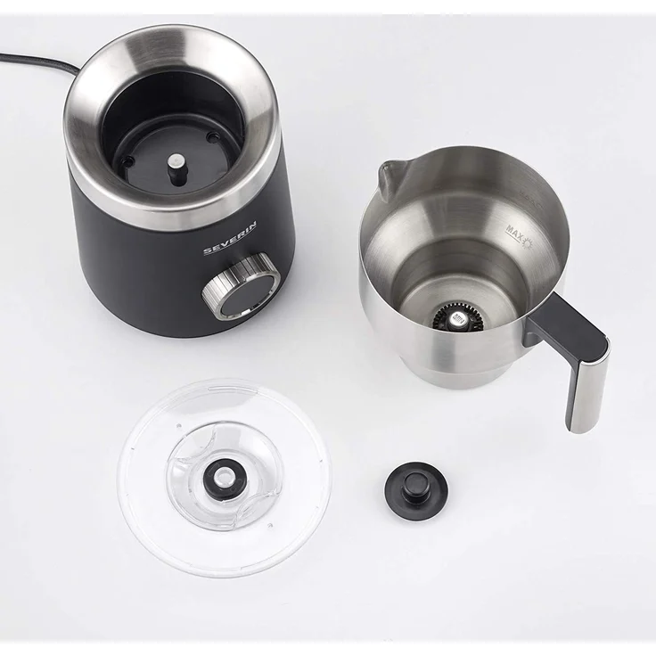 Severin SM 3587 Spuma 700 Plus, Induktions-Milchaufschäumer Spuma 700 Plus, ca. 700 ml, ca. 500 W, innovativer 360°-LED Leuchtring, Dreh-Drück Display, 13 Programme, spülmaschinengeeigneter Milchbehälter – Bild 5