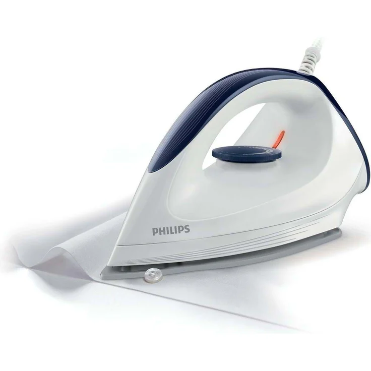 Philips GC160-02 Trocken-Bügeleisen mit DynaGlide-Bügelsohle, 1200 Watt, weiß-blau – Bild 2