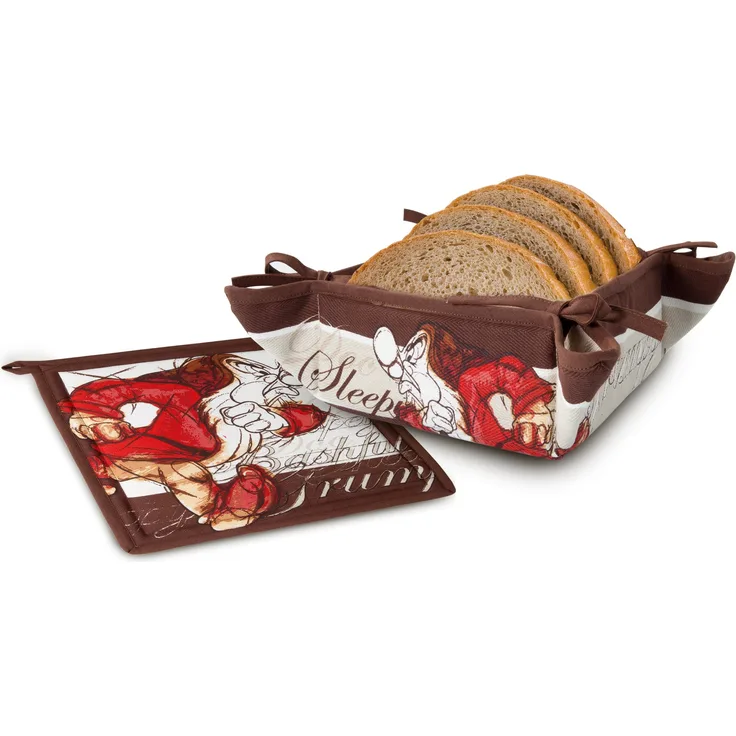 Disney tws63-10BR 7 Zwerge Set Brotkasten mit Topfuntersetzer, Position Brummbär